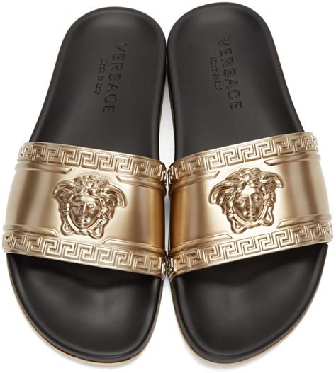 gold versace slides fake|versace gold chain sandals.